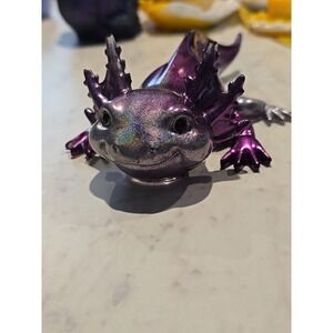 Resin Handmade Axolotl Purple Silver Decoration Gift. 623